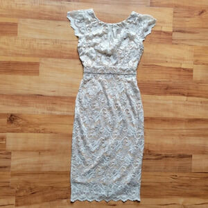ABS Allen Schwartz White/Cream Lace Cap Sleeve Dress Size XS